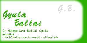 gyula ballai business card